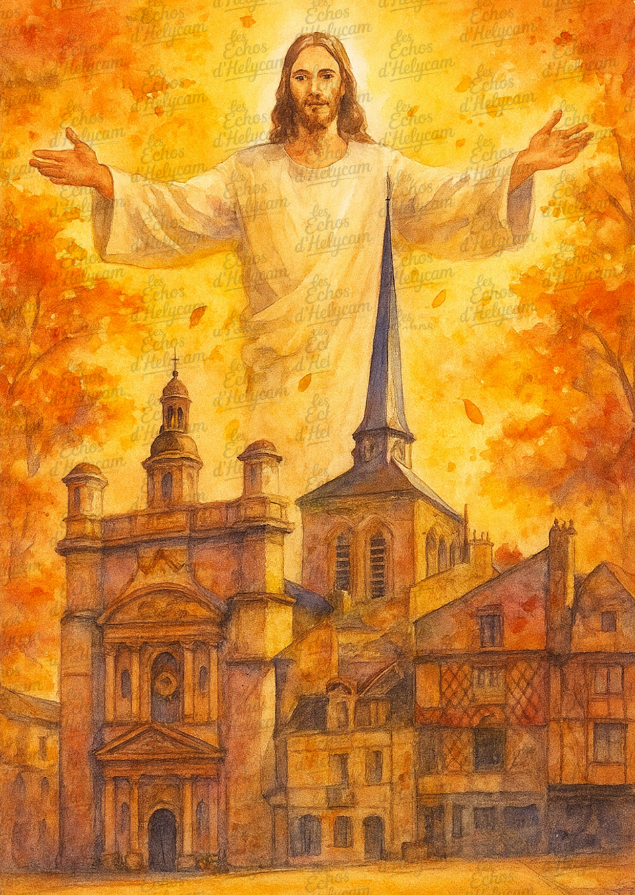 ✨ Lumière du Ciel – Cartes illustrées de Jésus et Marie ✨