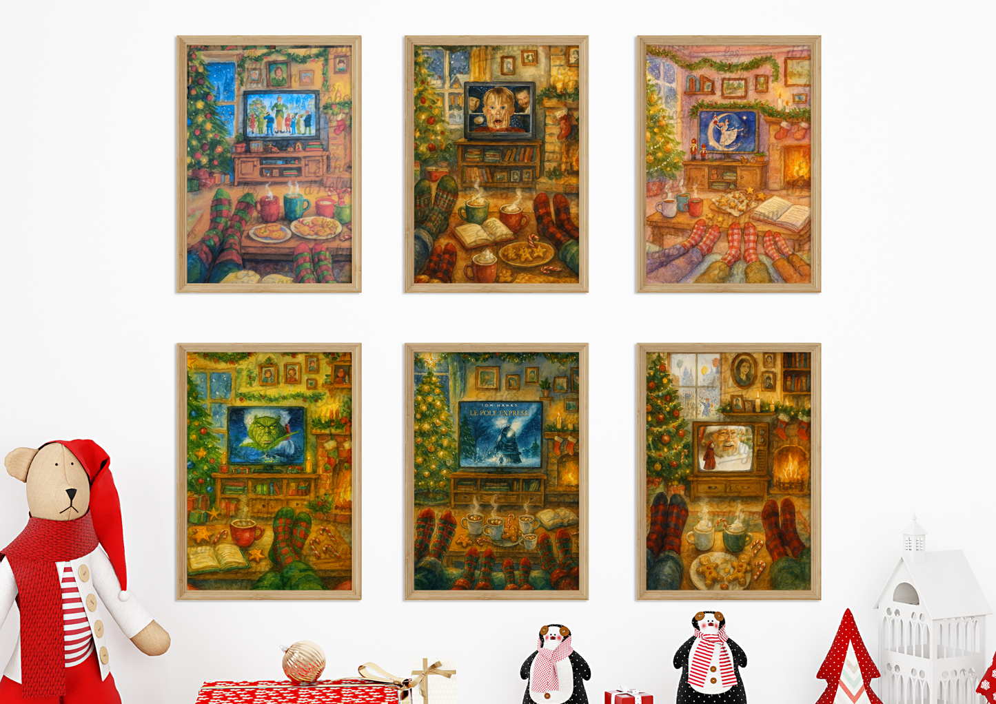 Affiche de Noël – Soirée cosy devant la télé