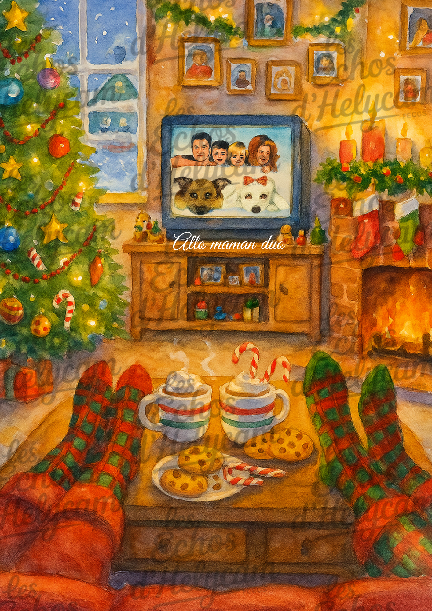 Affiche de Noël – Soirée cosy devant la télé