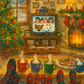 Affiche de Noël – Soirée cosy devant la télé