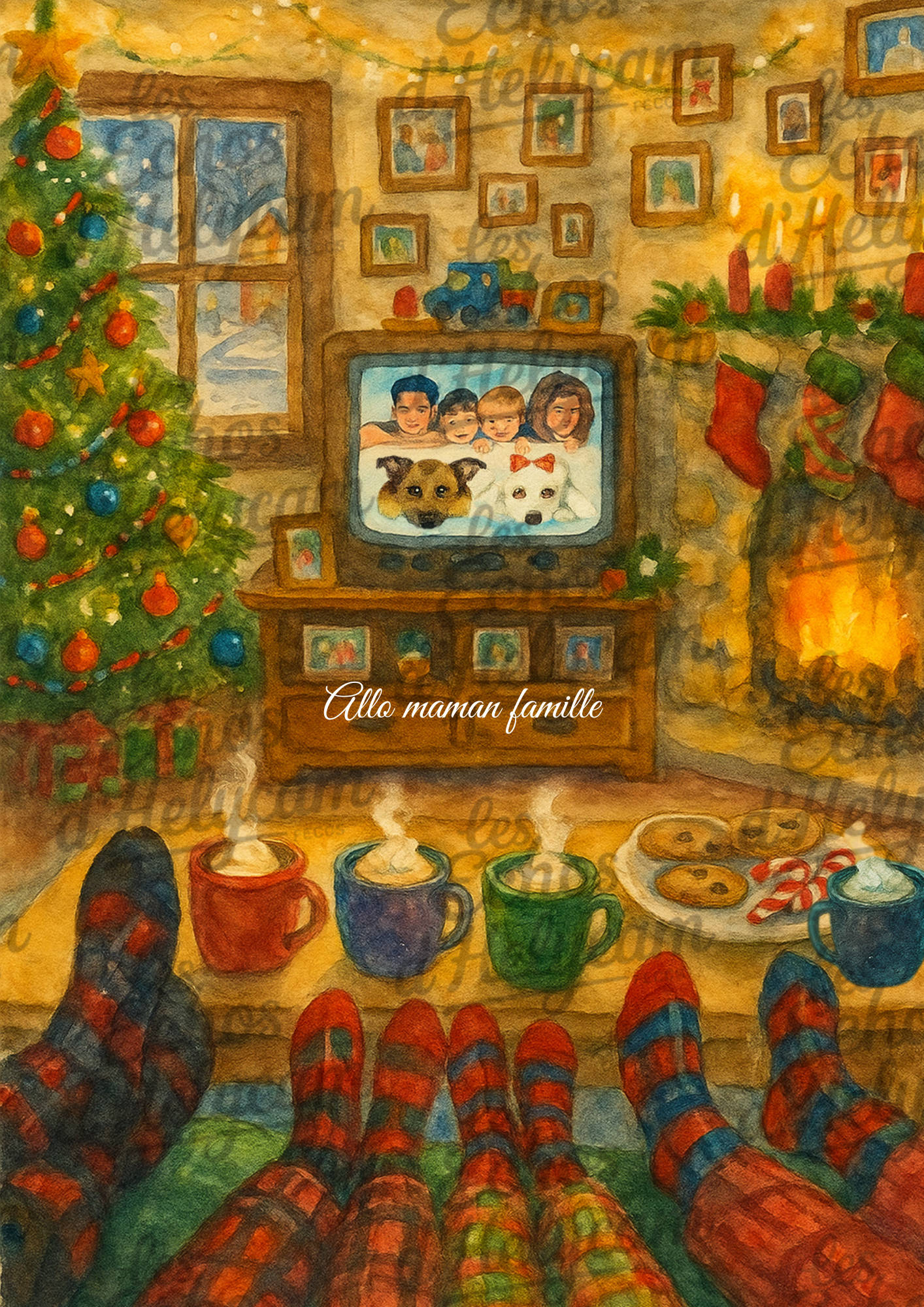 Affiche de Noël – Soirée cosy devant la télé