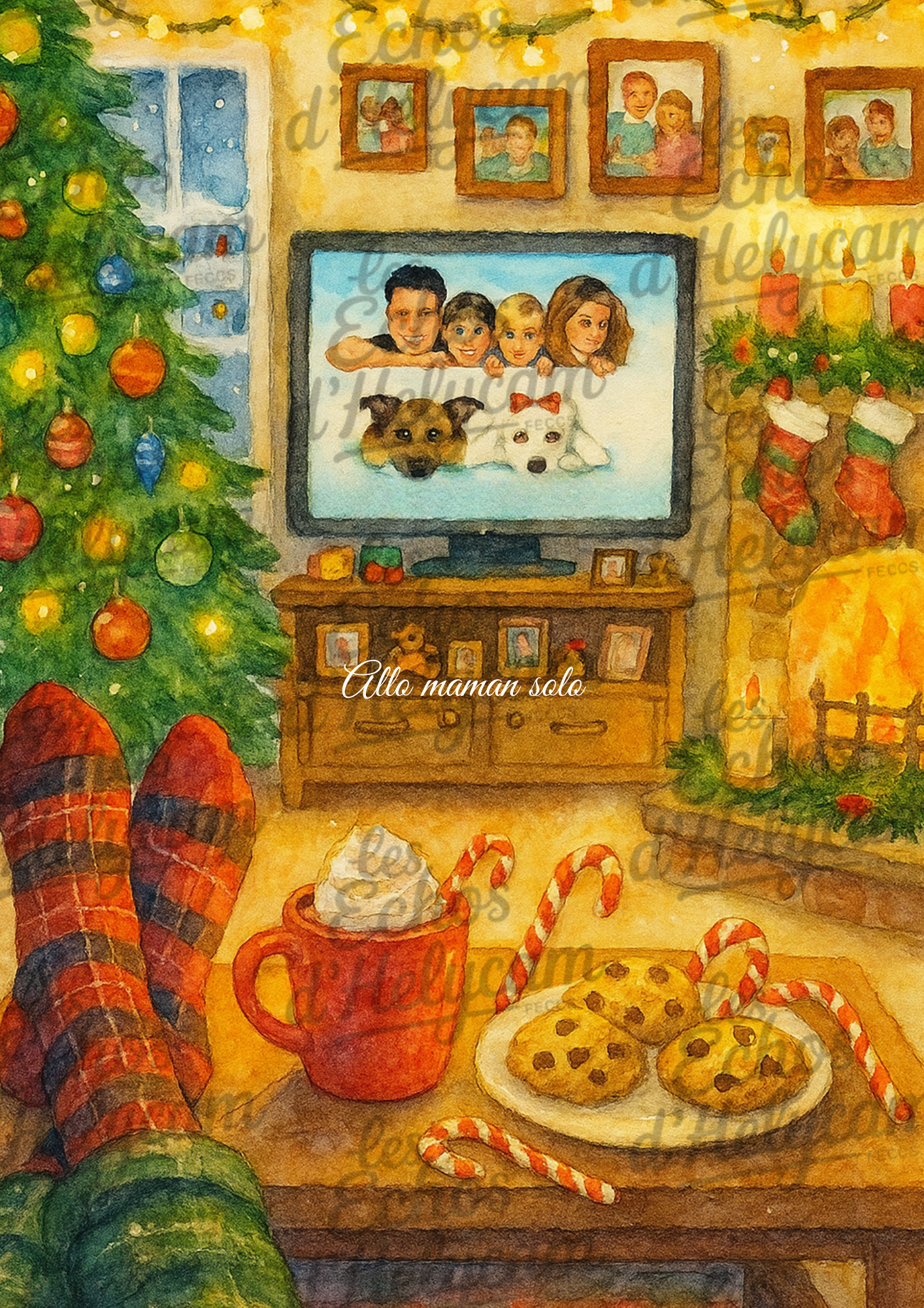 Affiche de Noël – Soirée cosy devant la télé