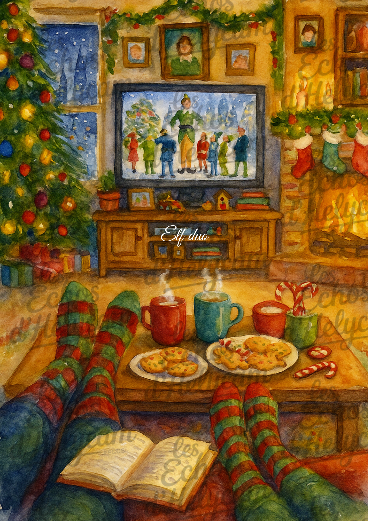 Affiche de Noël – Soirée cosy devant la télé