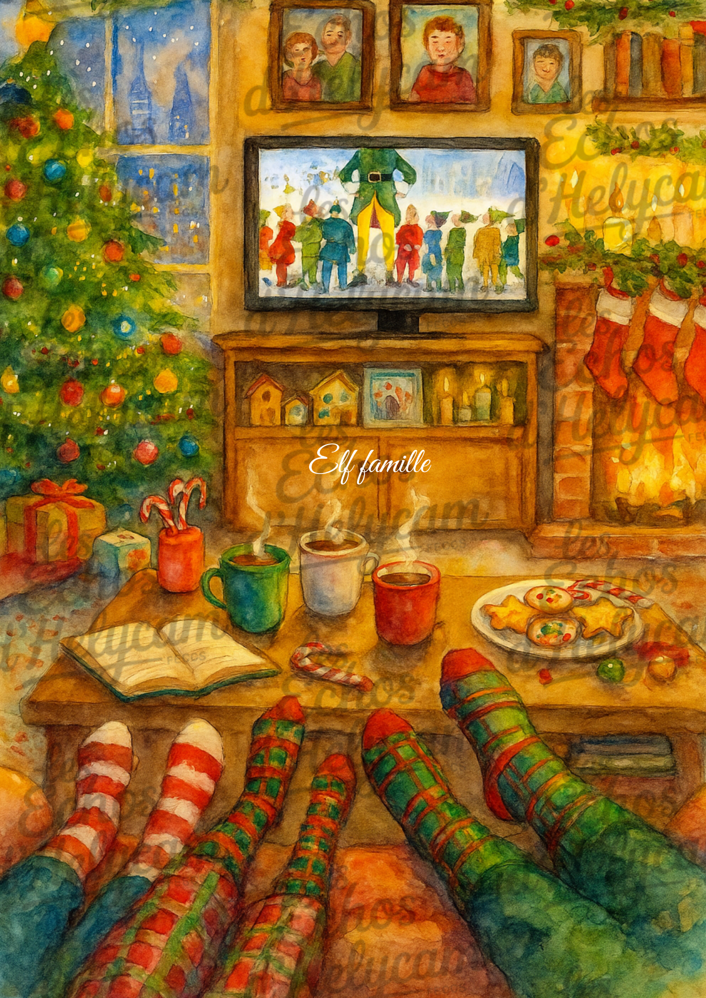Affiche de Noël – Soirée cosy devant la télé