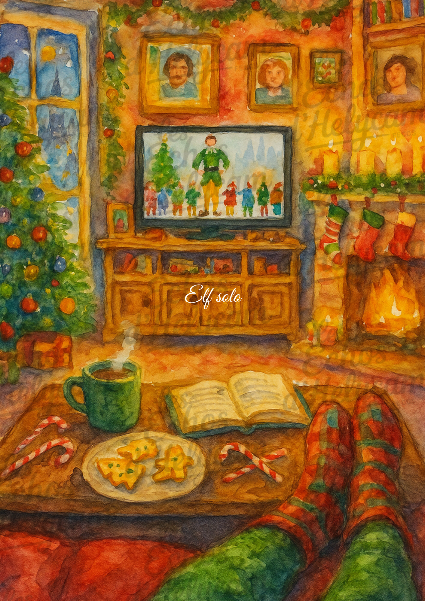Affiche de Noël – Soirée cosy devant la télé