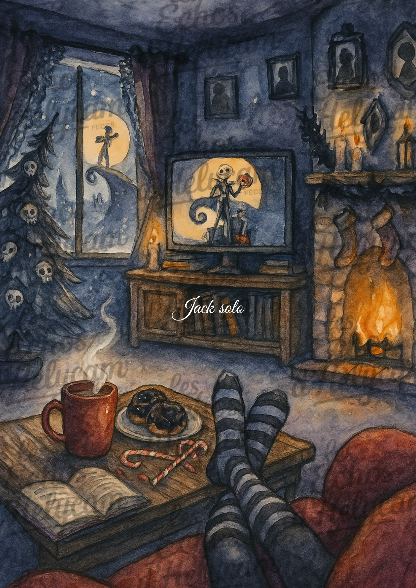 Affiche de Noël – Soirée cosy devant la télé