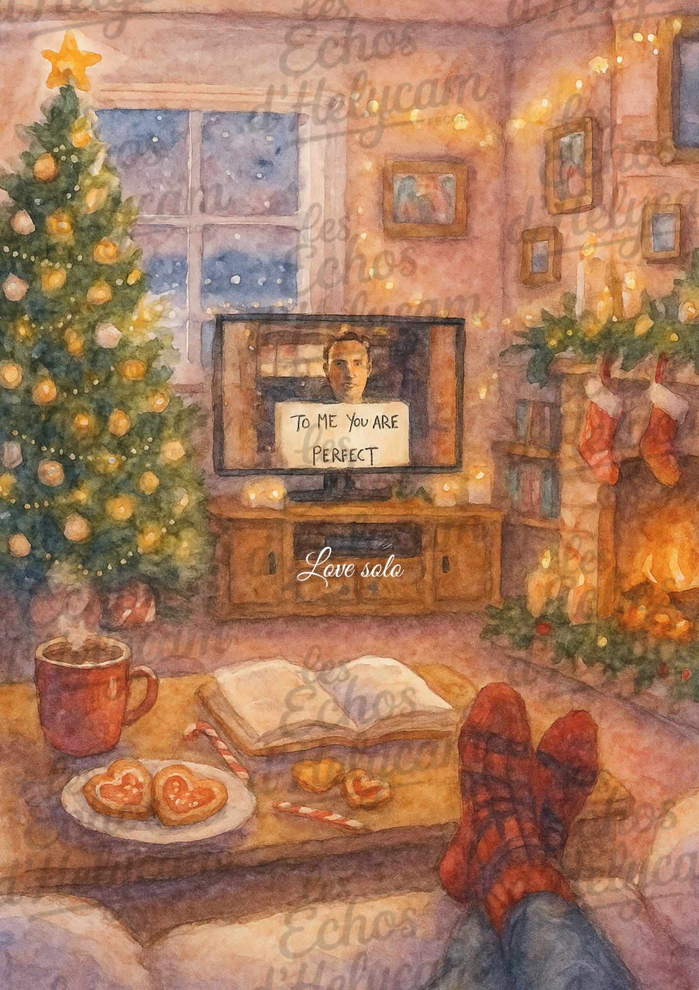 Affiche de Noël – Soirée cosy devant la télé