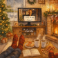 Affiche de Noël – Soirée cosy devant la télé
