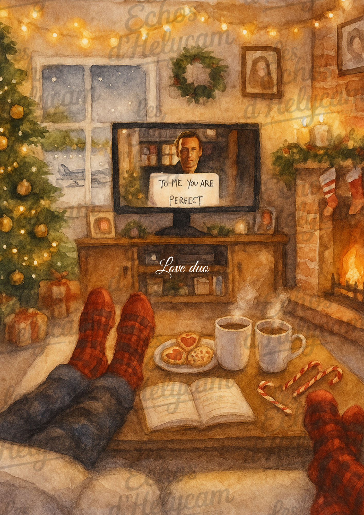 Affiche de Noël – Soirée cosy devant la télé
