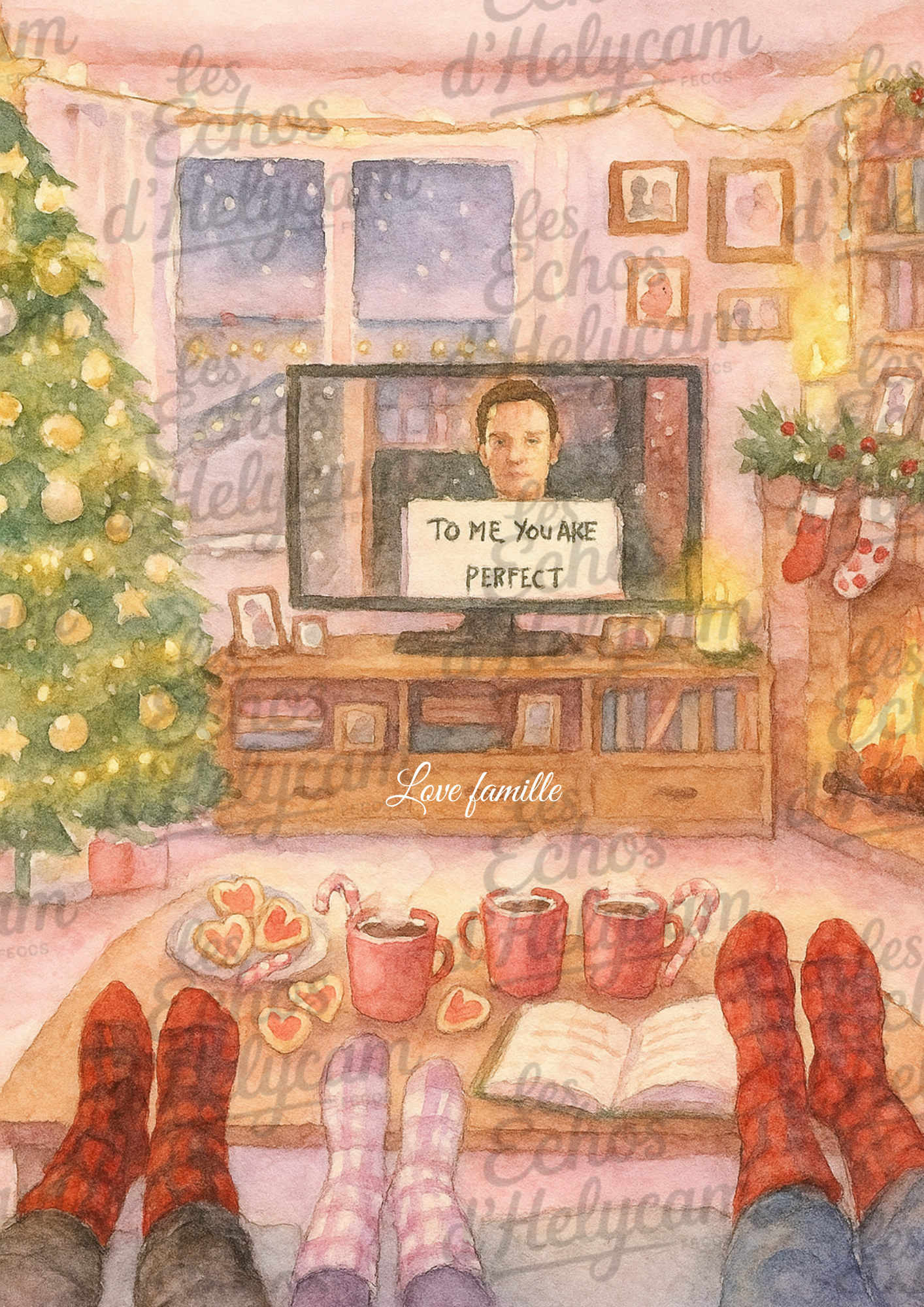 Affiche de Noël – Soirée cosy devant la télé