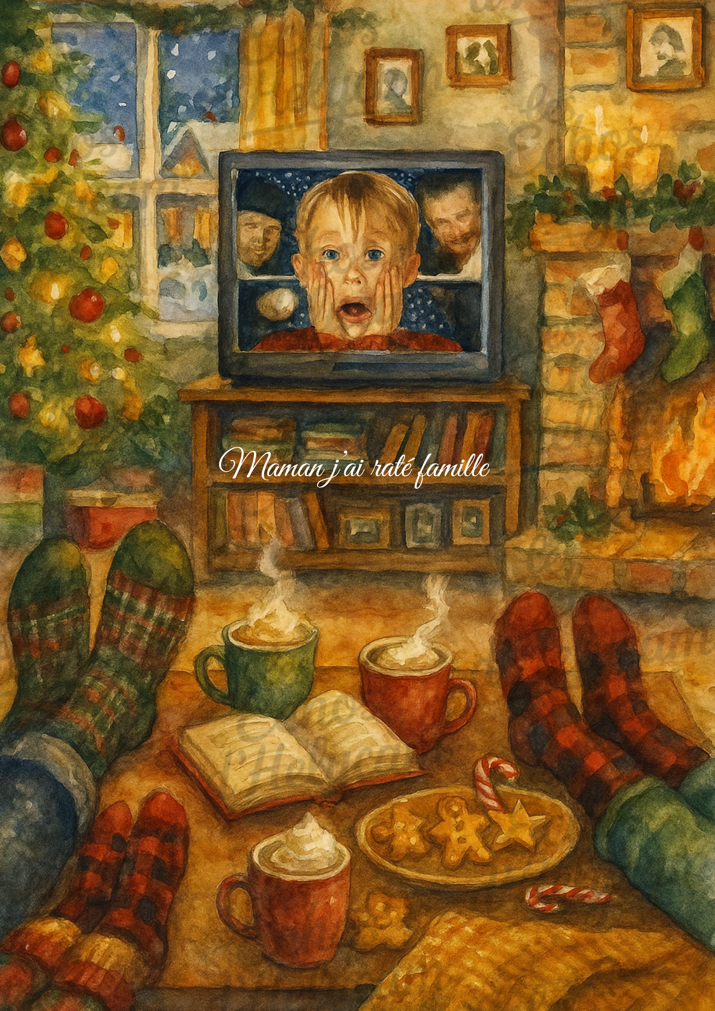 Affiche de Noël – Soirée cosy devant la télé