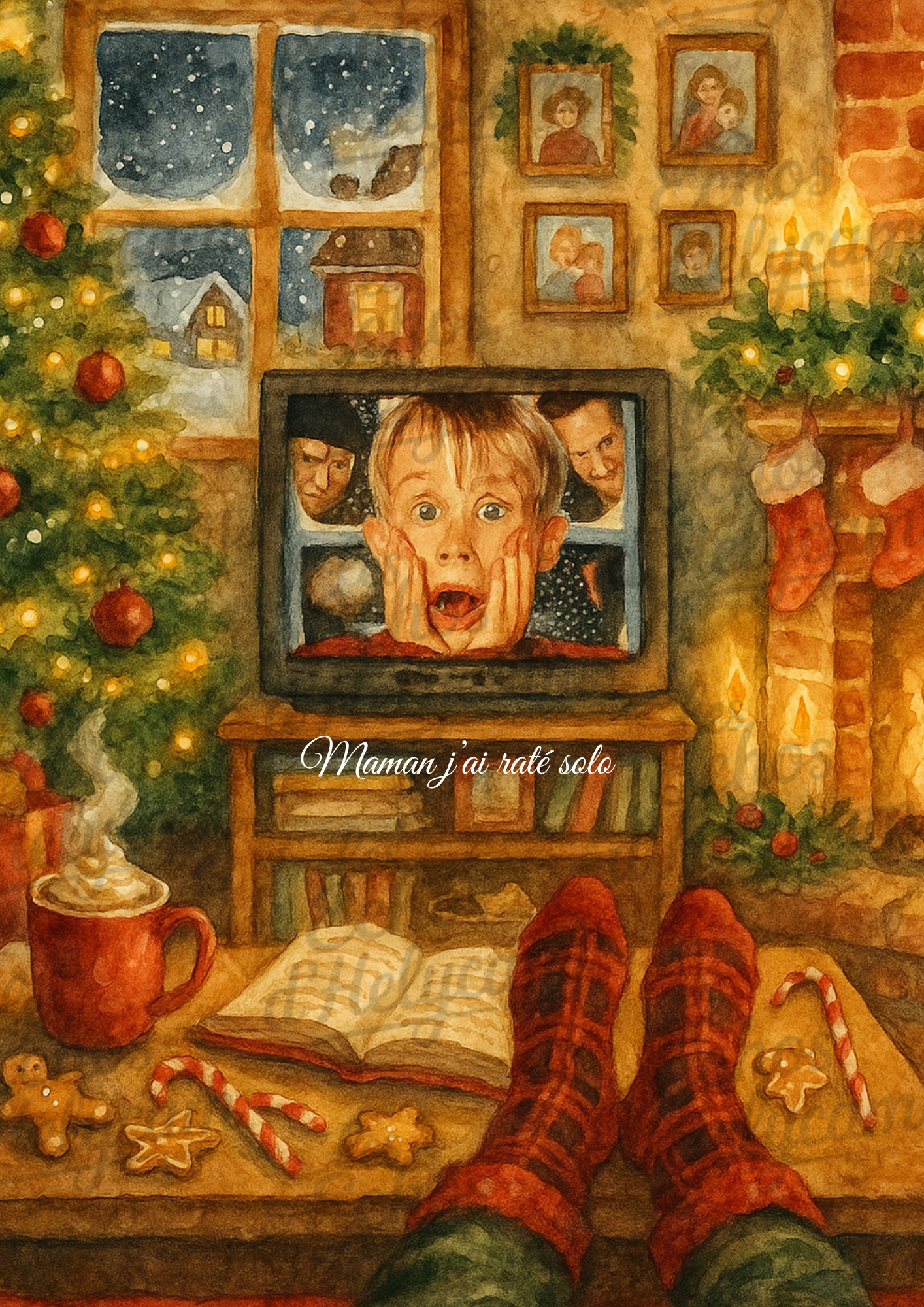 Affiche de Noël – Soirée cosy devant la télé