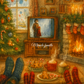 Affiche de Noël – Soirée cosy devant la télé