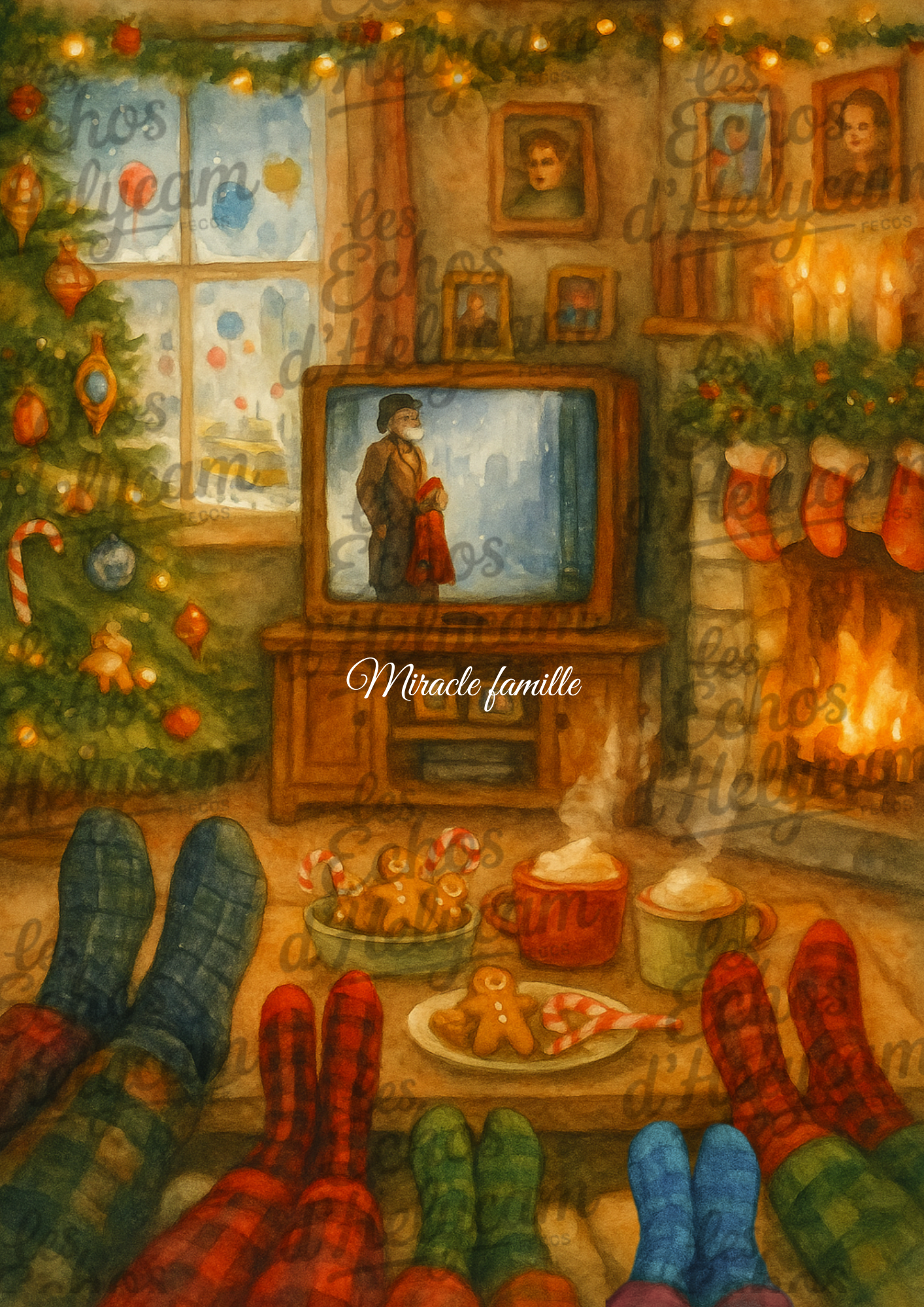 Affiche de Noël – Soirée cosy devant la télé
