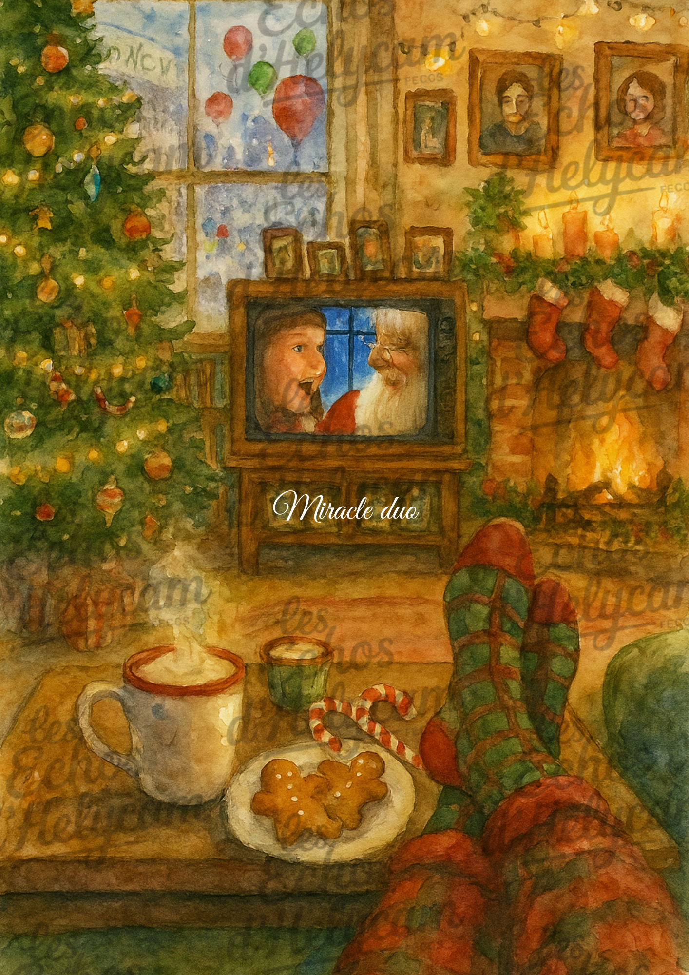 Affiche de Noël – Soirée cosy devant la télé
