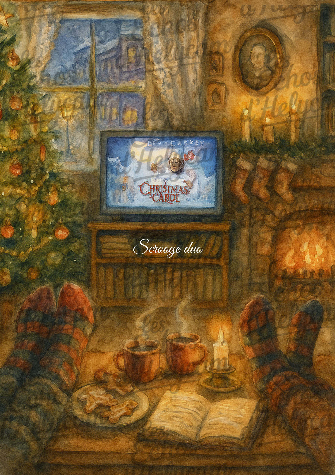 Affiche de Noël – Soirée cosy devant la télé