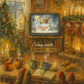 Affiche de Noël – Soirée cosy devant la télé