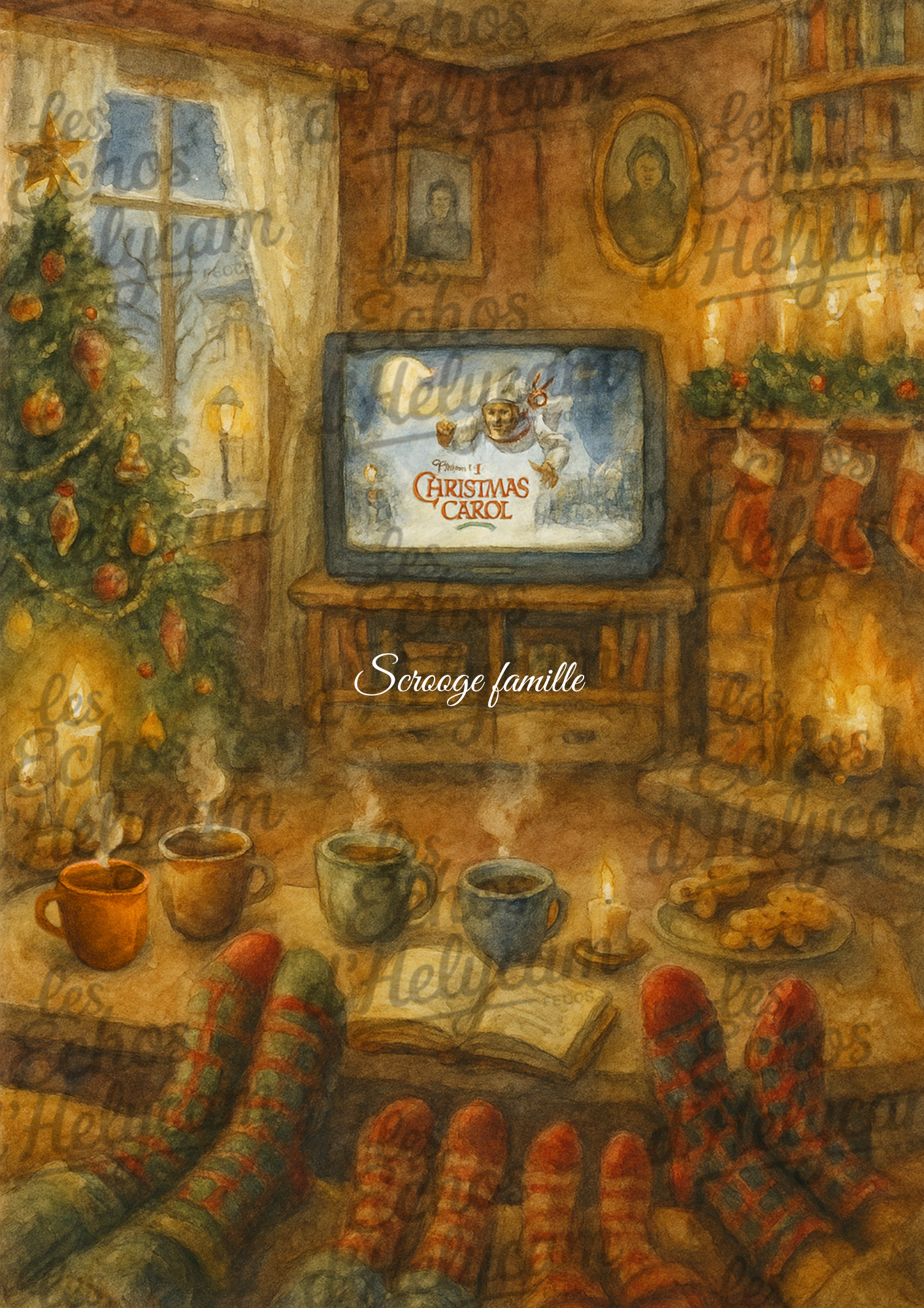 Affiche de Noël – Soirée cosy devant la télé