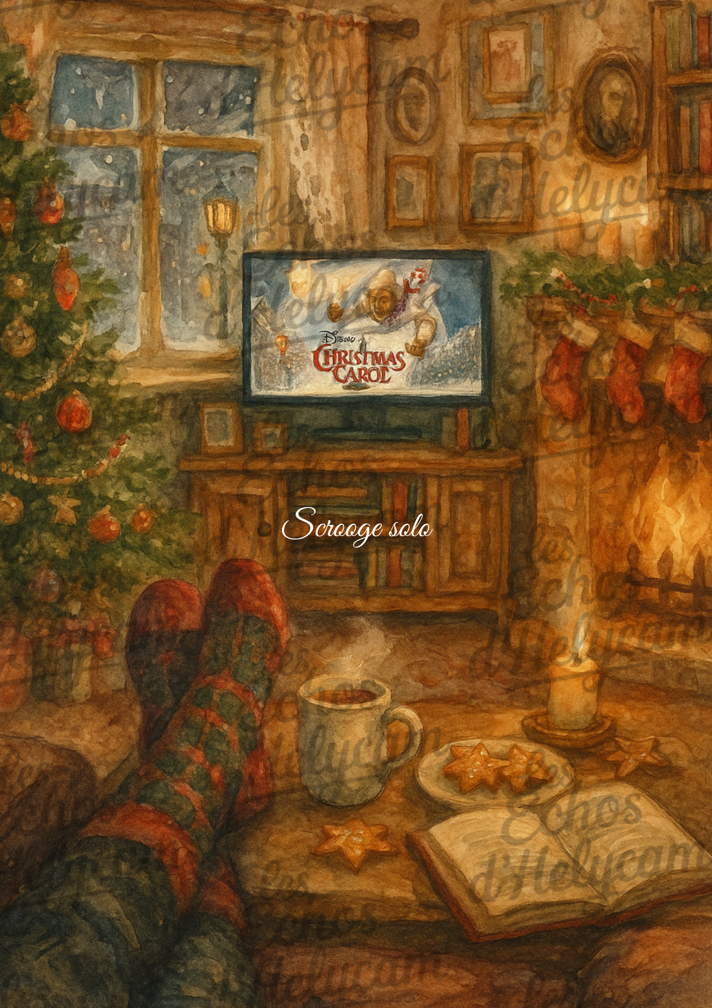 Affiche de Noël – Soirée cosy devant la télé