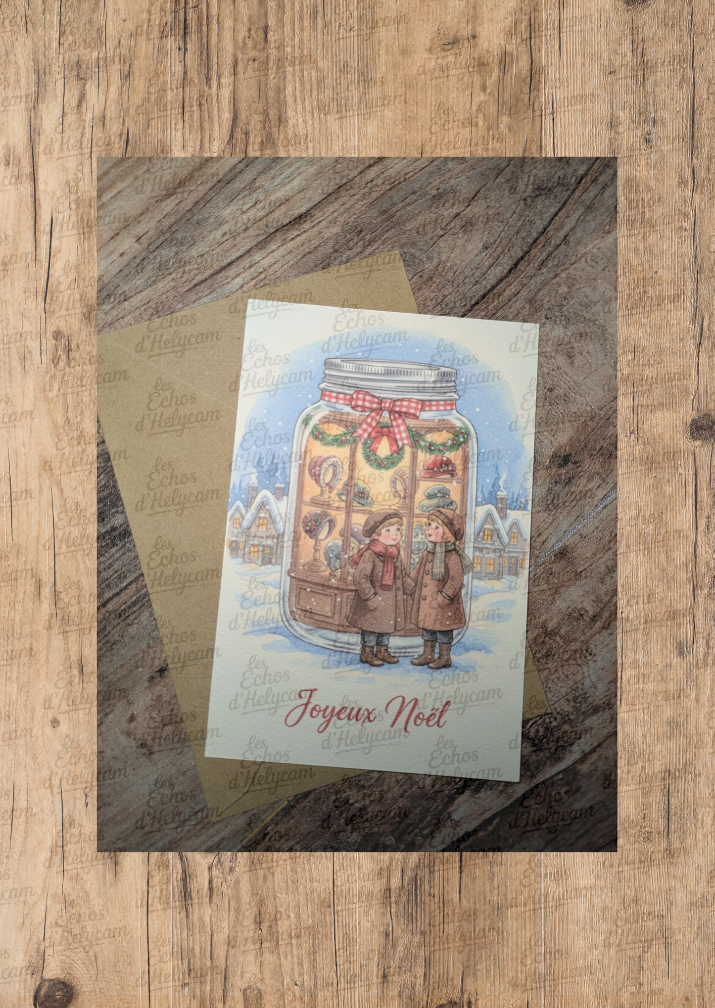 Lot de 6 cartes “Les vitrines d’hiver” – avec enveloppes (France & International)