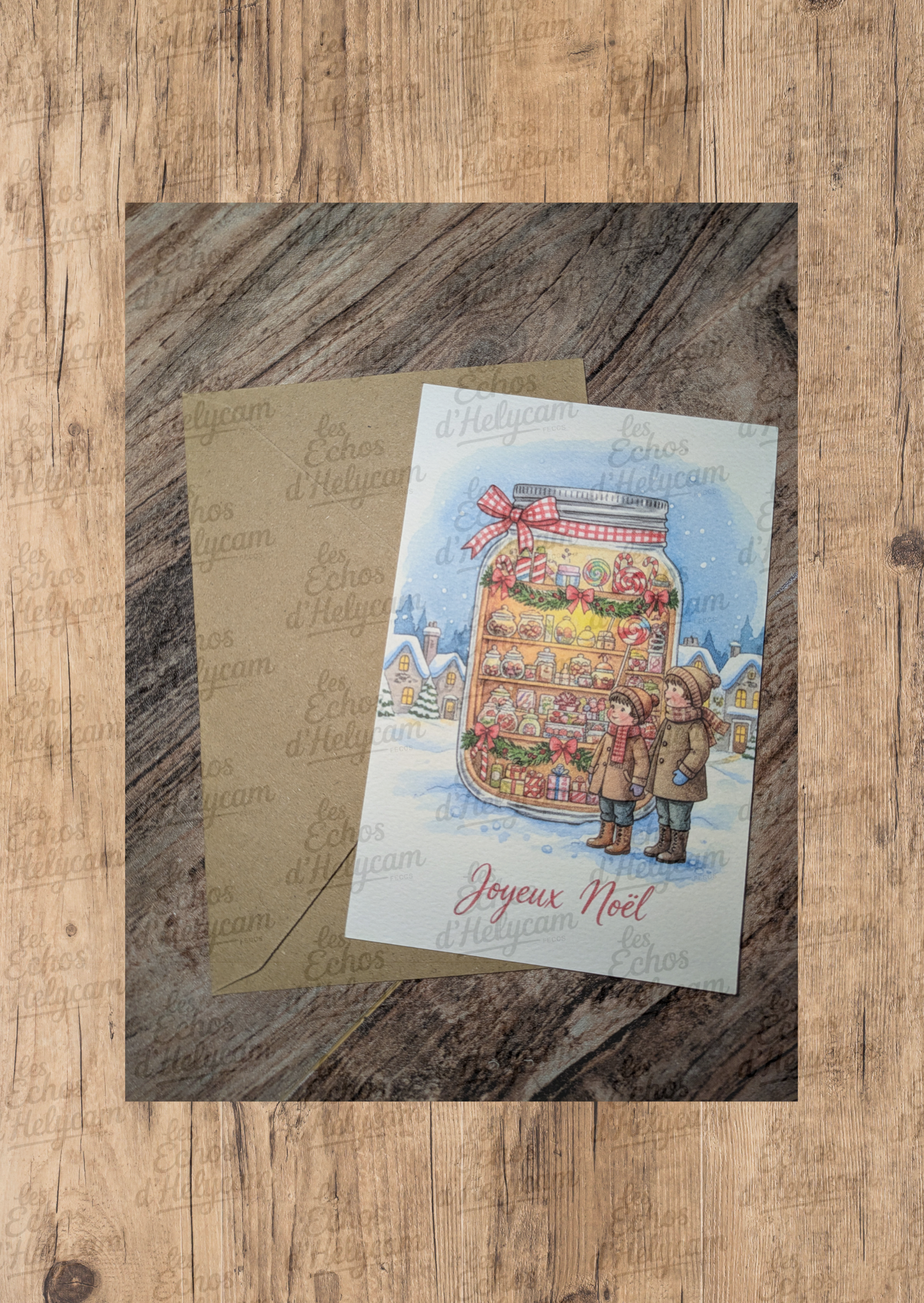 Lot de 6 cartes “Les vitrines d’hiver” – avec enveloppes (France & International)