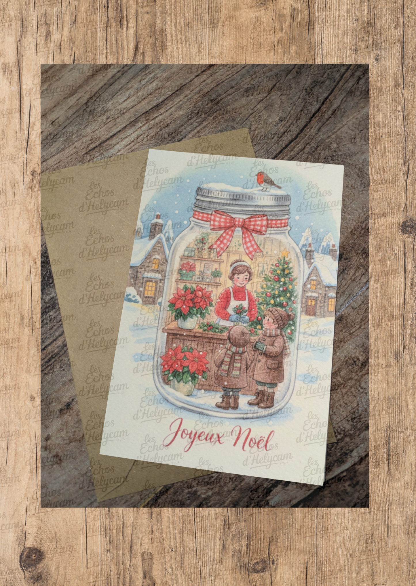 Lot de 6 cartes “Les vitrines d’hiver” – avec enveloppes (France & International)