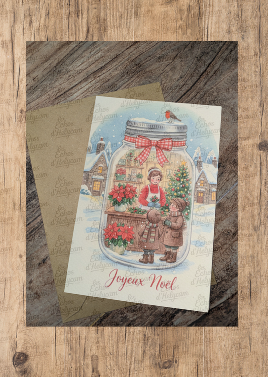 Lot de 6 cartes “Les vitrines d’hiver” – avec enveloppes (France & International)