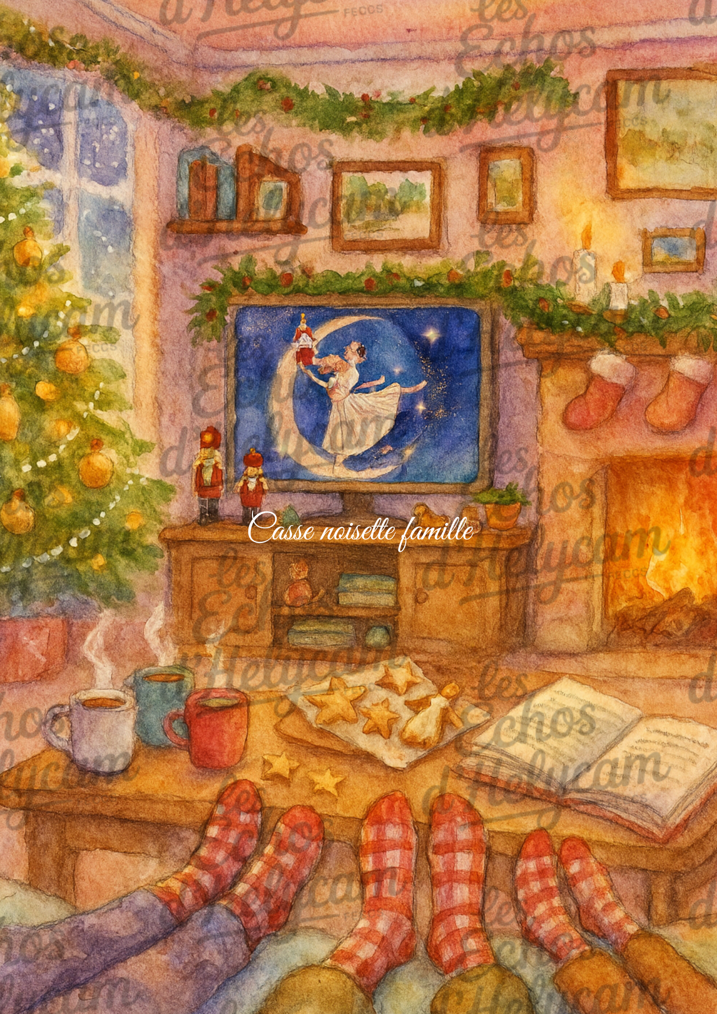 Affiche de Noël – Soirée cosy devant la télé