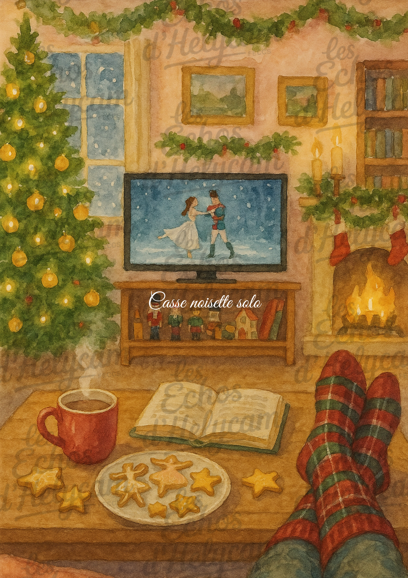 Affiche de Noël – Soirée cosy devant la télé