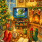 Affiche de Noël – Soirée cosy devant la télé