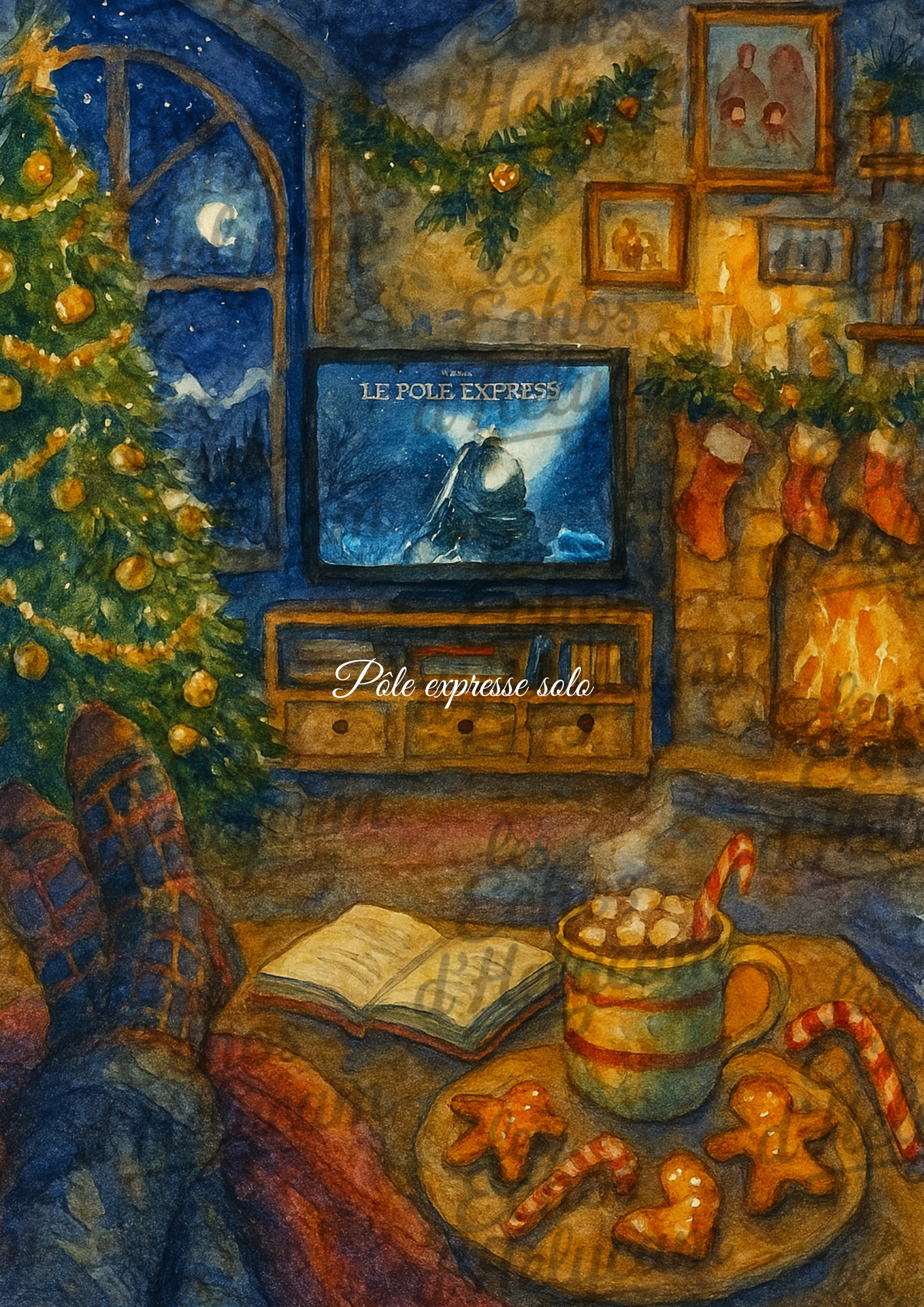 Affiche de Noël – Soirée cosy devant la télé